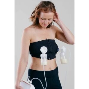 NEW Simple Wishes Adjustable Hands Free Pumping Breast Pump BRA Black  XS to L